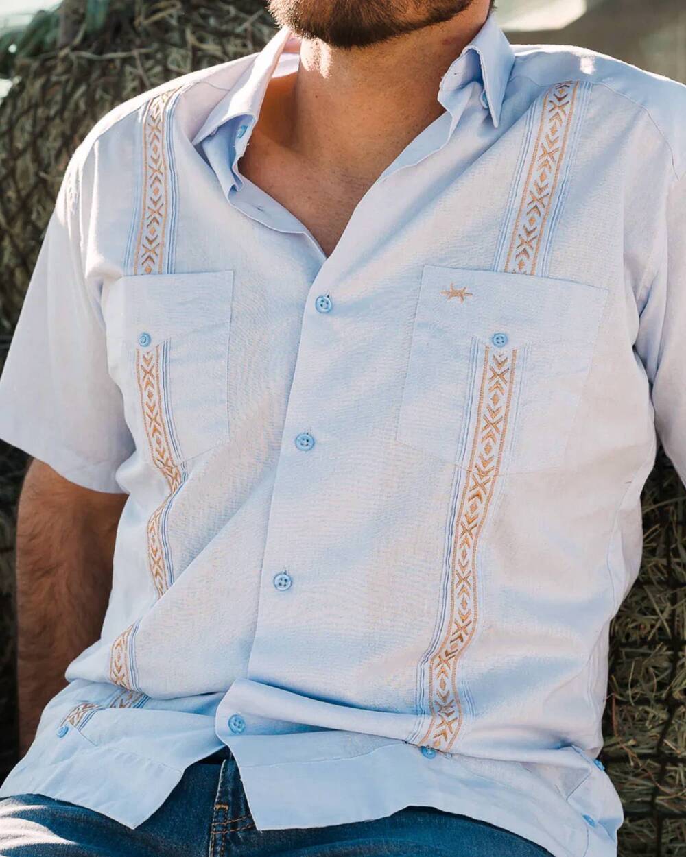 NEW TEXAS STANDARD tejas guayabera shirt in benavides oro